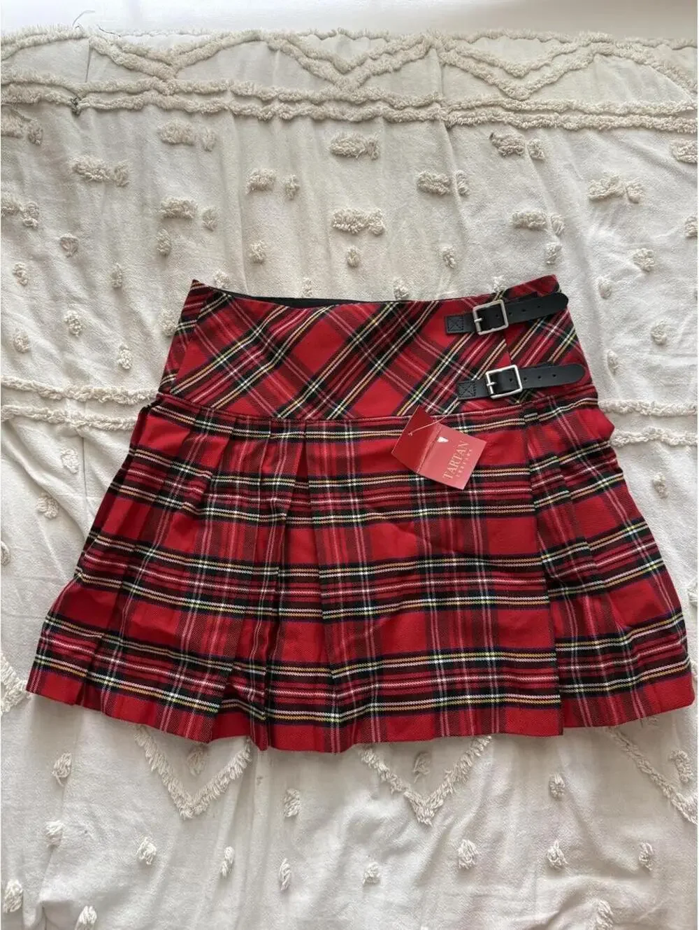 Tartan Threads Stewart Royal Red Plaid Billie Kilt Skirt Size 8 NWT